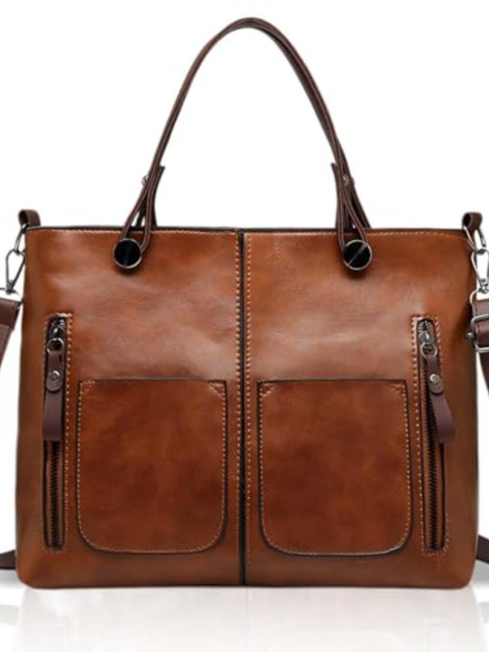 🆕 Vintage PU Leather Tote Shoulder Bag, Fashion Large Handbag for Women, for